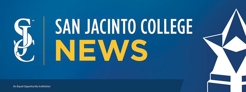 San Jacinto College news banner with logo and star graphic