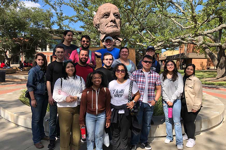 Honors students visiting Lamar University in Beaumont, Texas