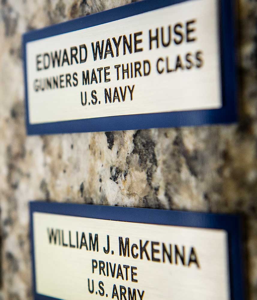 Veterans wall of honor
